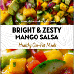 Colorful Tropical Mango Salsa Dish with avocado, cucumber, and lime inspired by Salsas Mexicanas Recetas.